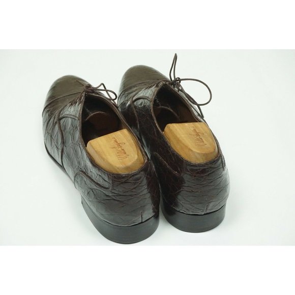 Salvatore Ferragamo Cap Toe Crocodile/Gator Mens Dress Shoes Sz 10D main image 7